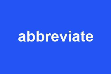 abbreviate