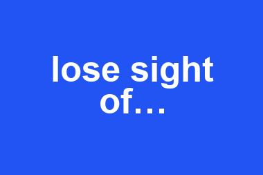 lose sight of…