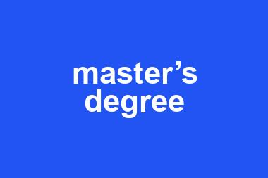 master’s degree