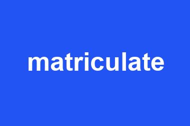 matriculate