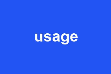 usage